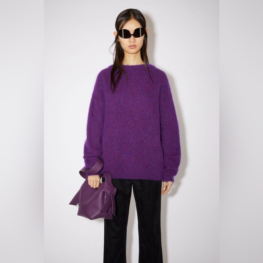 Acne Studios Purple Brushed Mohair Sweater Small